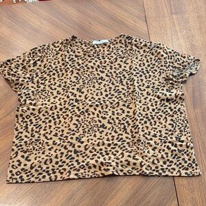 We The Free Tan and Black Leopard Print Tee